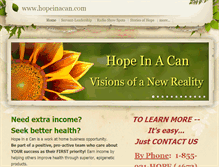 Tablet Screenshot of hopeinacan.com